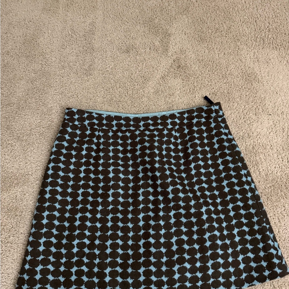 Boden Women's Brown Blue Polka Dot Pleated A-Line Skirt Size 20R Wool Blend Prep - Picture 5 of 5